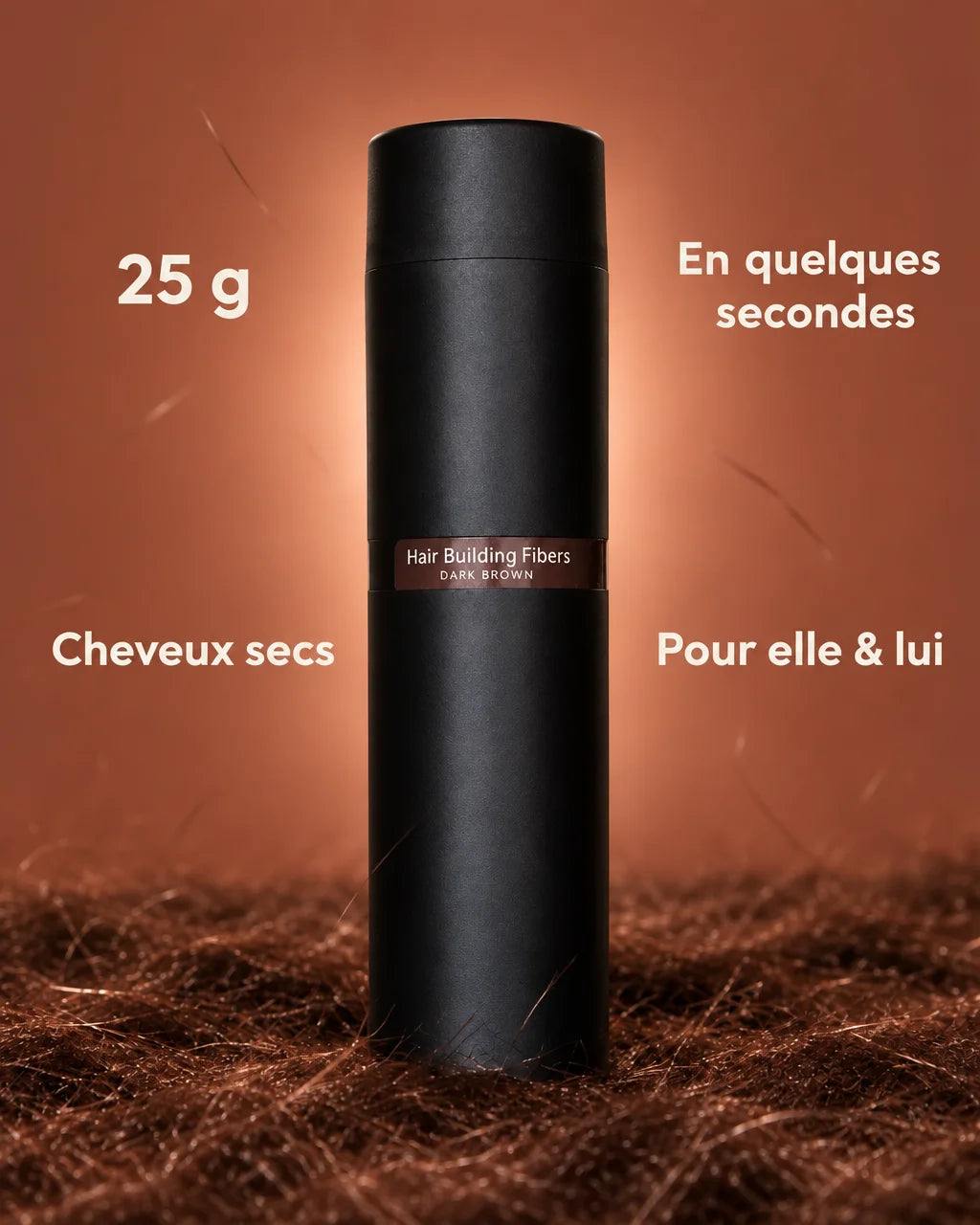 A square French-language fact graphic built around the exact Denséa product bottle: one large, sharp